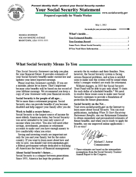 social security retirement statement