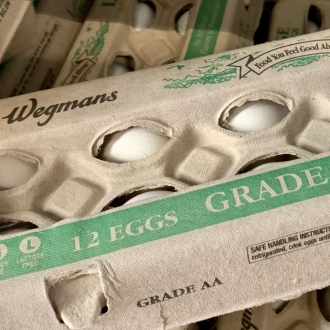 Wegmans paper pulp egg carton