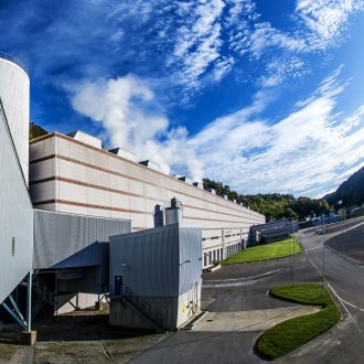Norske Skog Saugbrugs paper mill in Halden, Norway