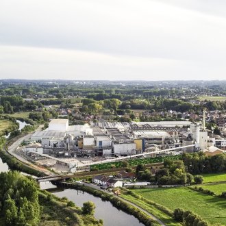 VPK Group's pulp and paper mill in the village of Oudegem in Belgium